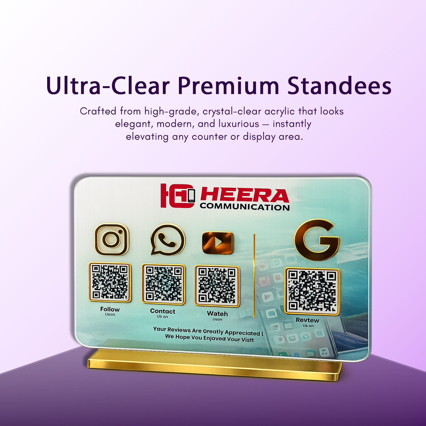 4QR Textured Standee