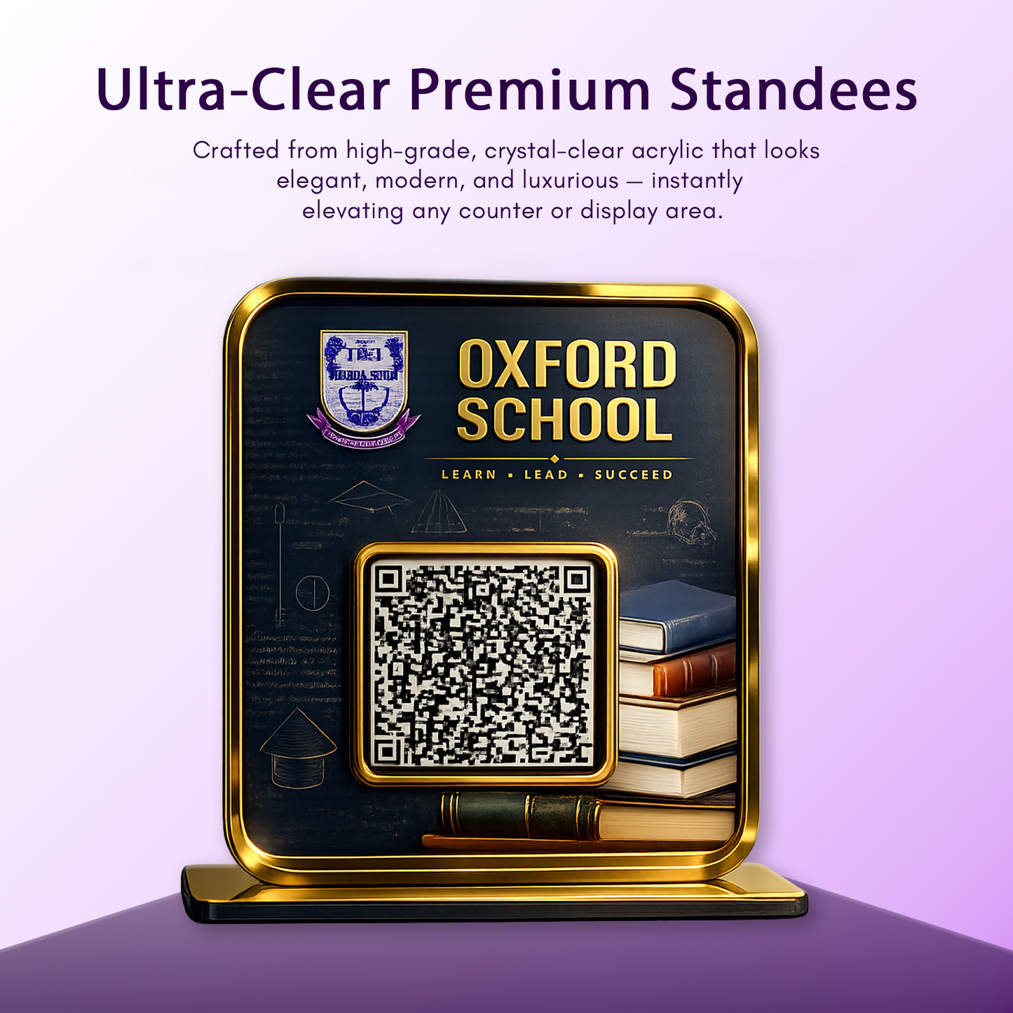 1QR Golden Premium Standee Textured