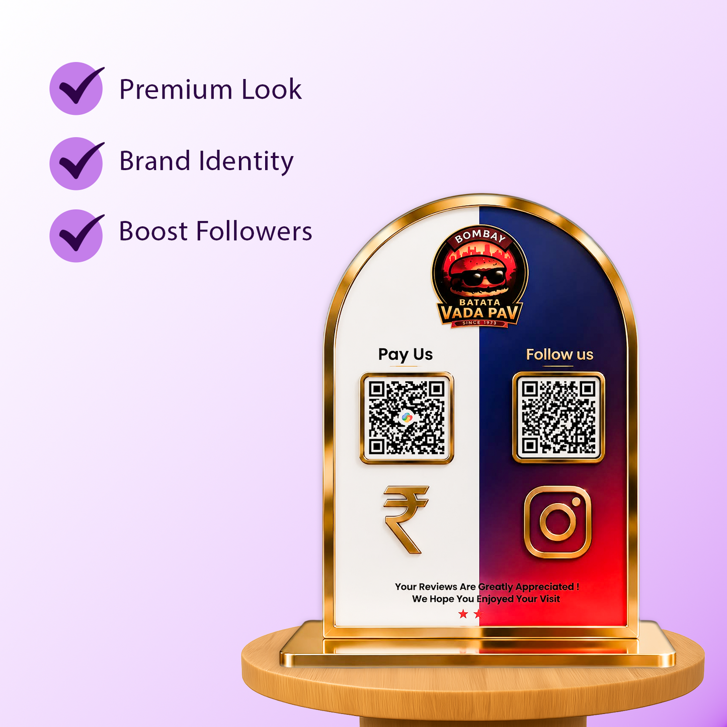 3QR Curved Social Media Edition Standee