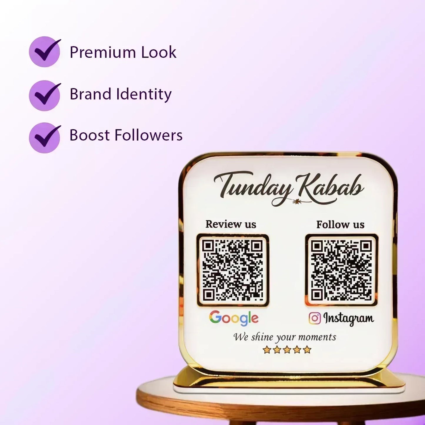 2QR Golden Premium Standee - Ventex Technology