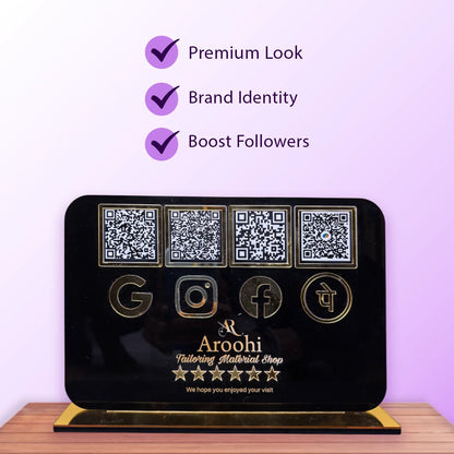4QR Black Standee - Landescape - Ventex Technology