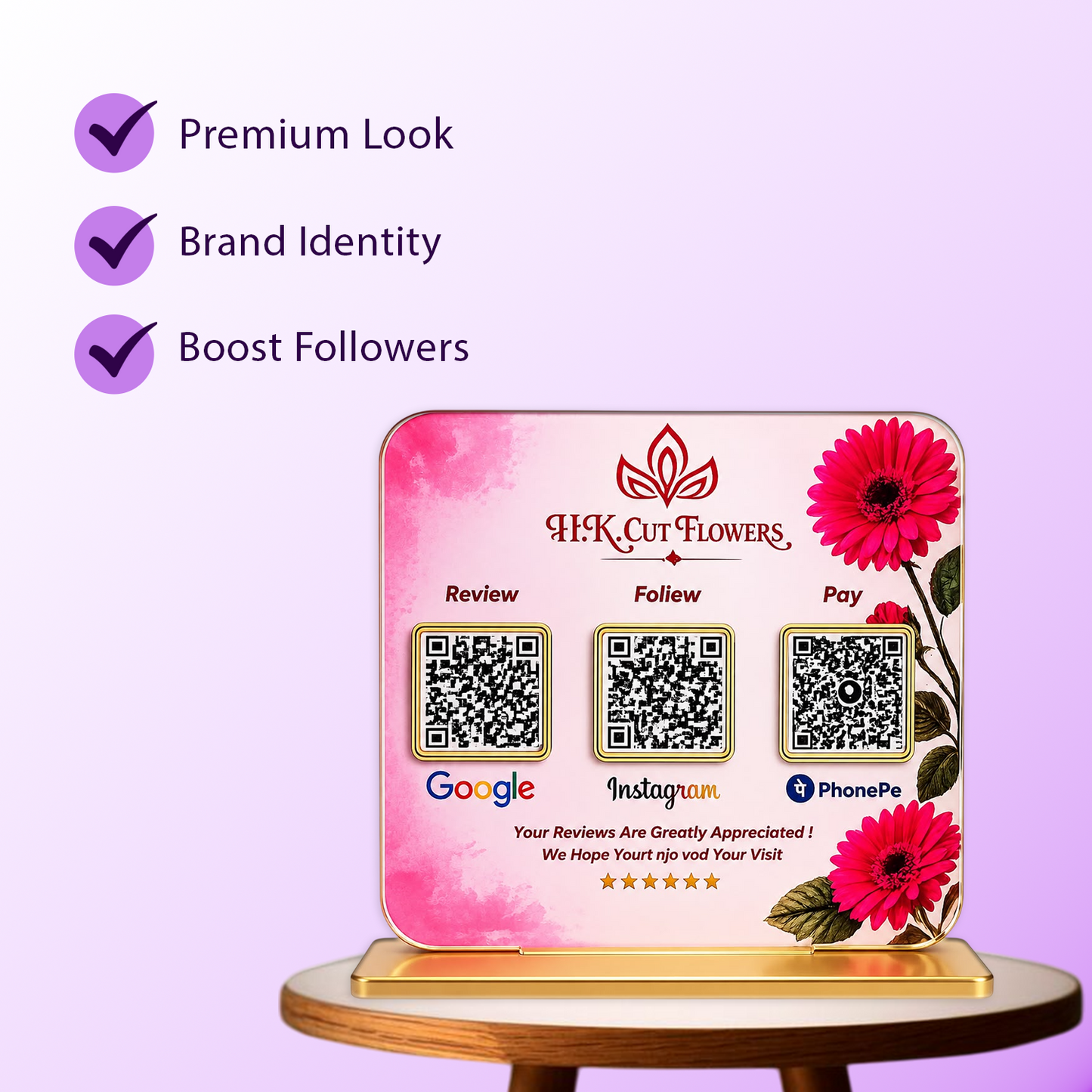3QR Floral Standee