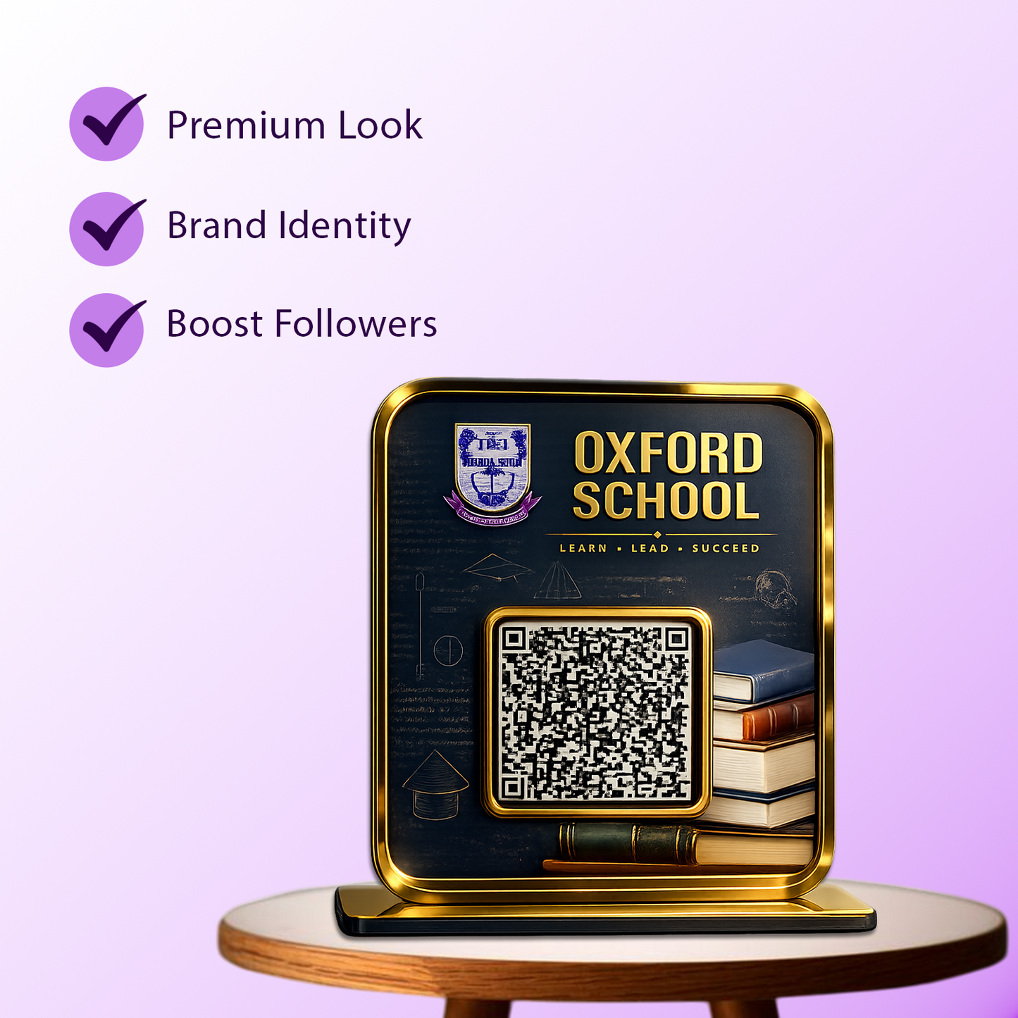 1QR Golden Premium Standee Textured