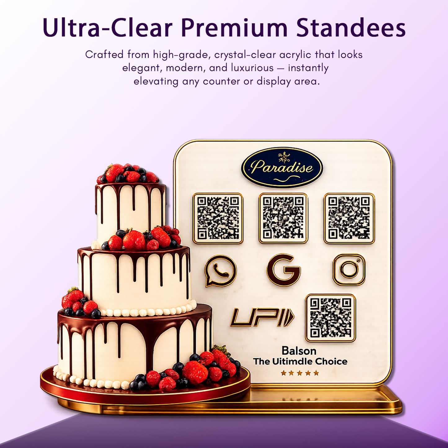 4QR Custom Standee For Bakery