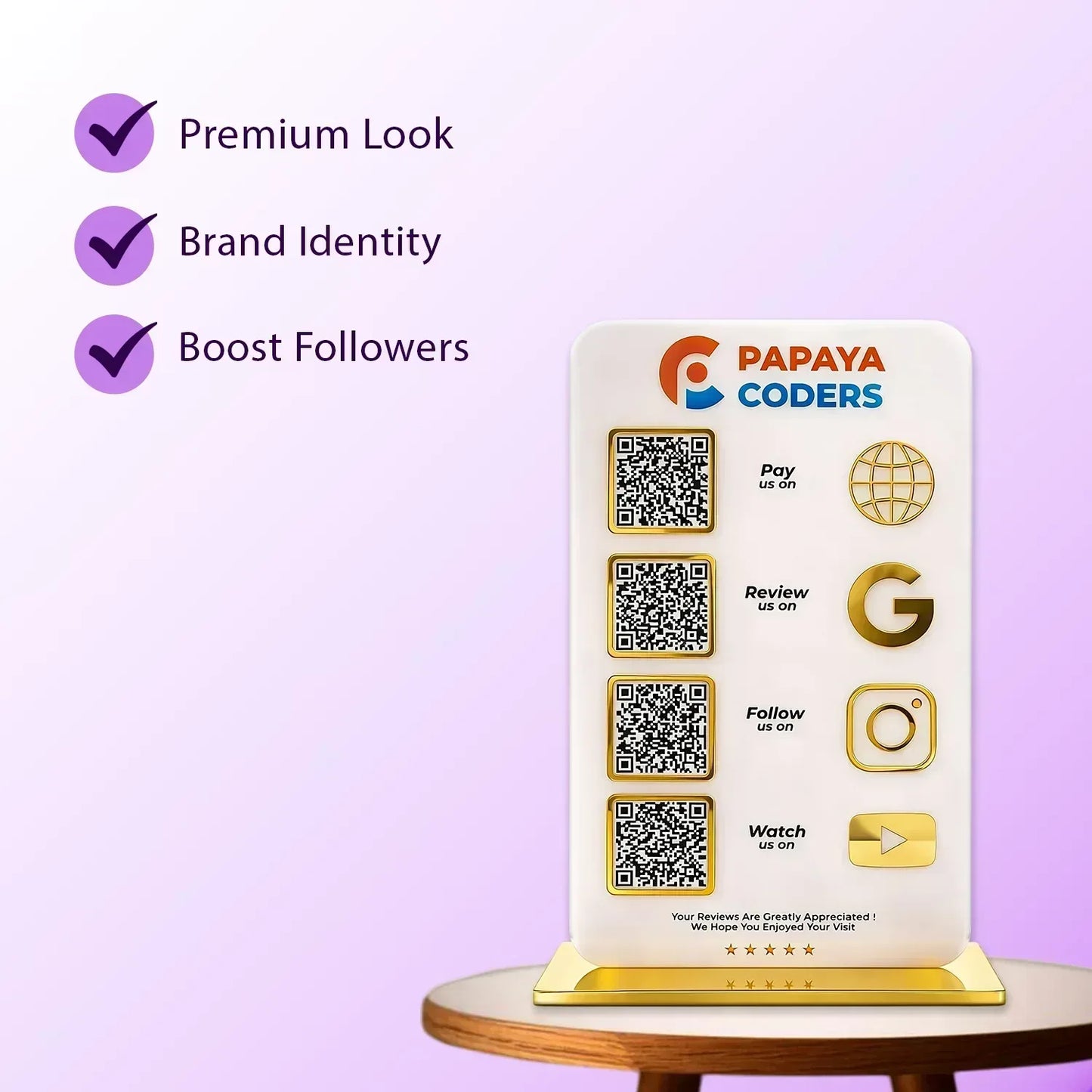 4QR White/Black Standee - Portrait - Ventex Technology