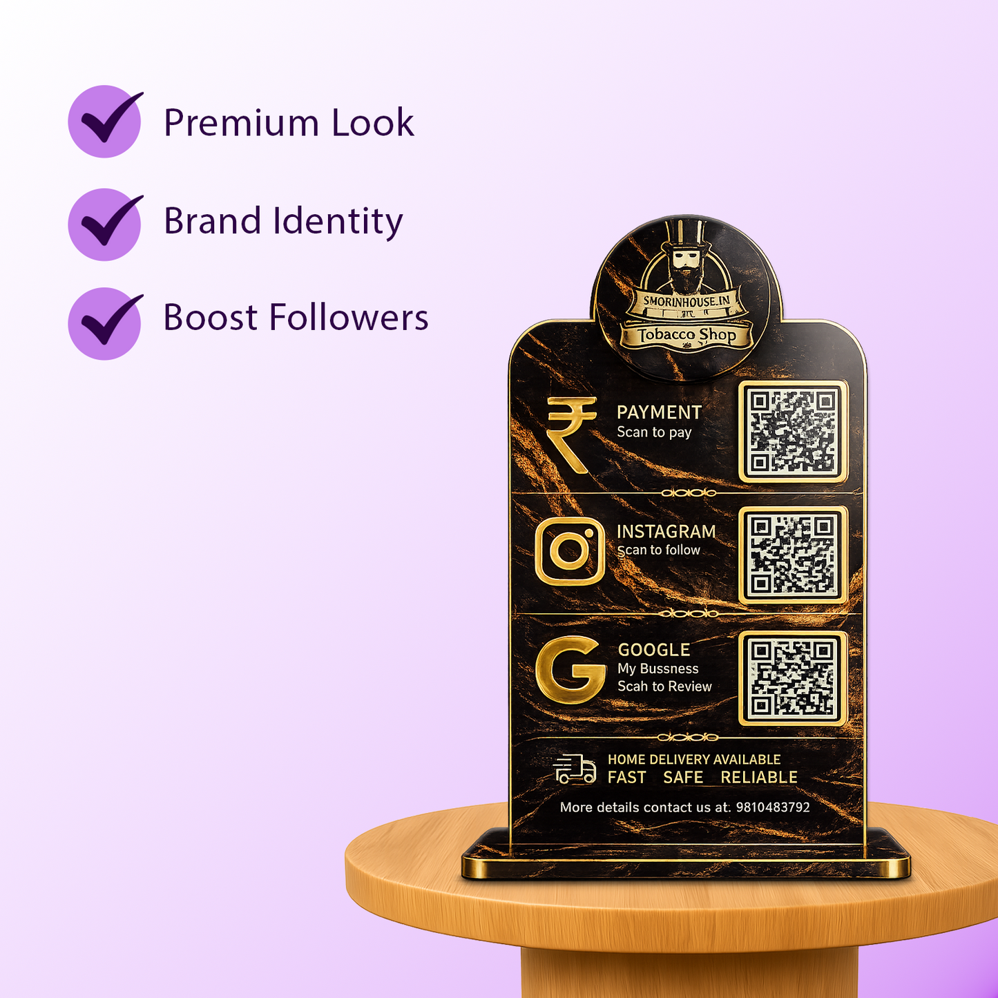 3QR Midnight Luxe Tobacco Standee  Edition