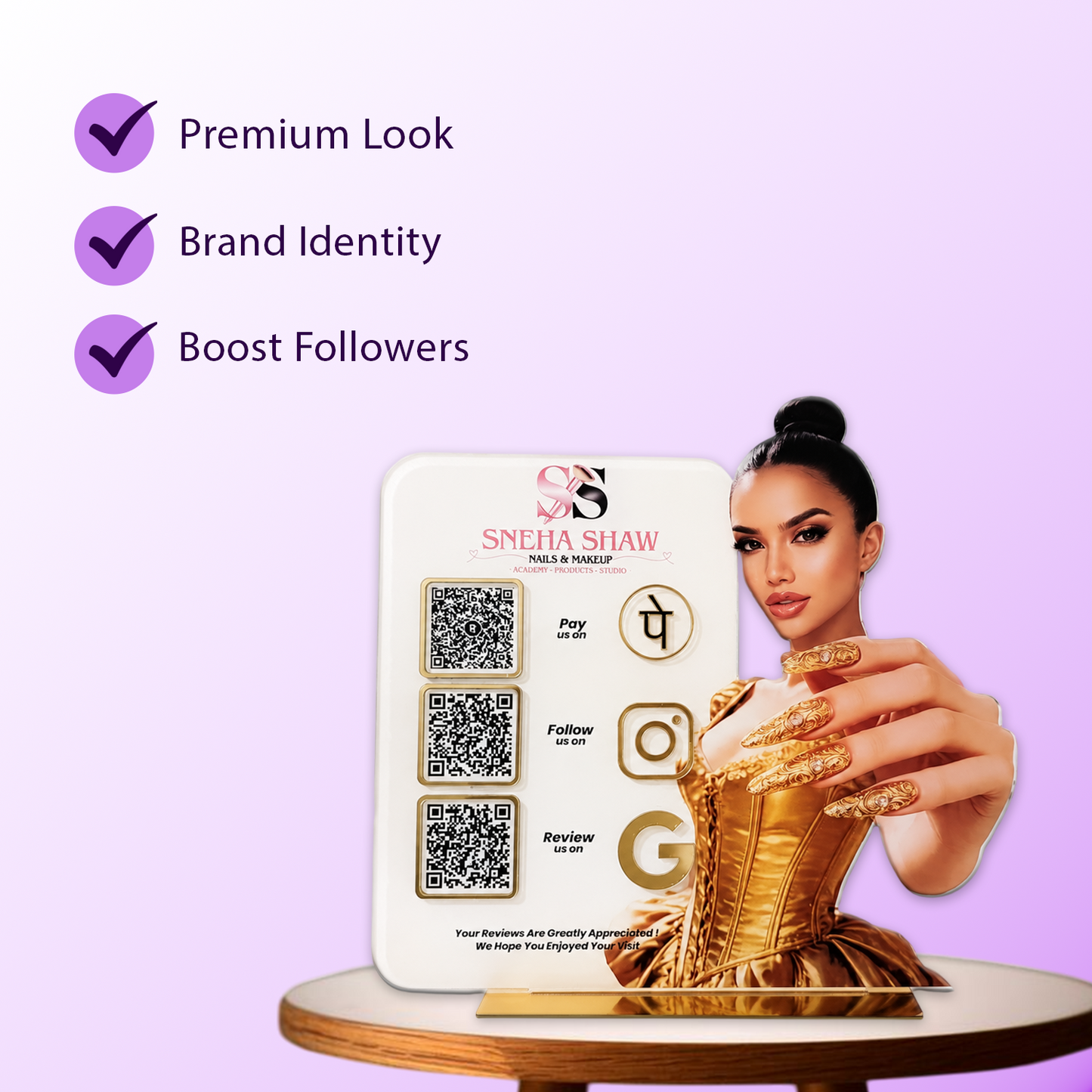 3QR Custom Standee For Nails