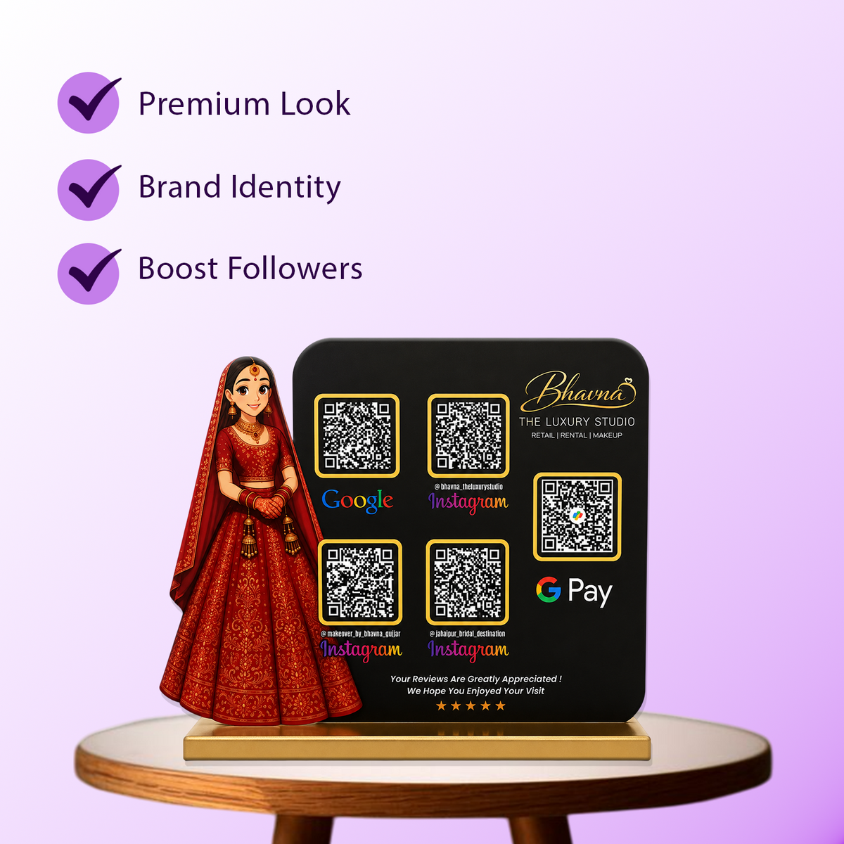 5QR Custom Standee - Makeup Studio
