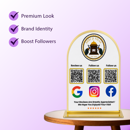 3QR Golden Border Curved Standee