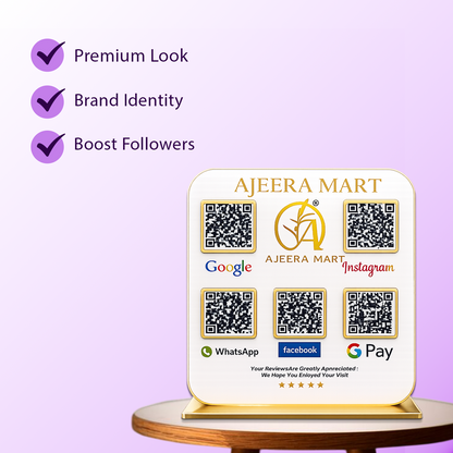5QR White Premium Standee