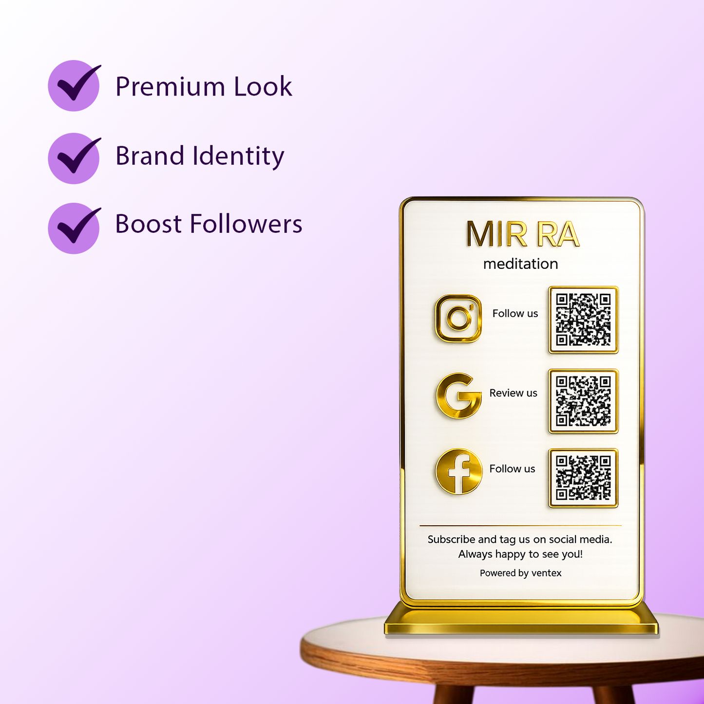 3QR Premium Standee With Golden Border