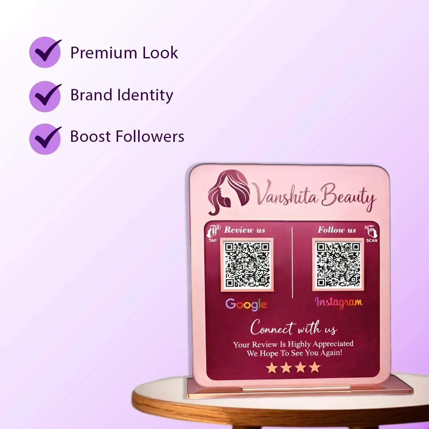 2QR Colured Standee - Square - Ventex Technology