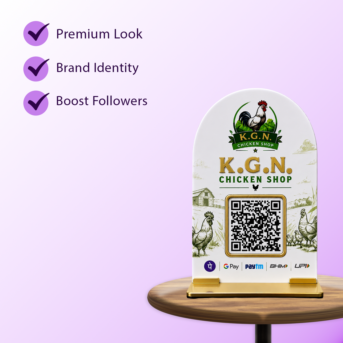 1QR Mini Curved Standee