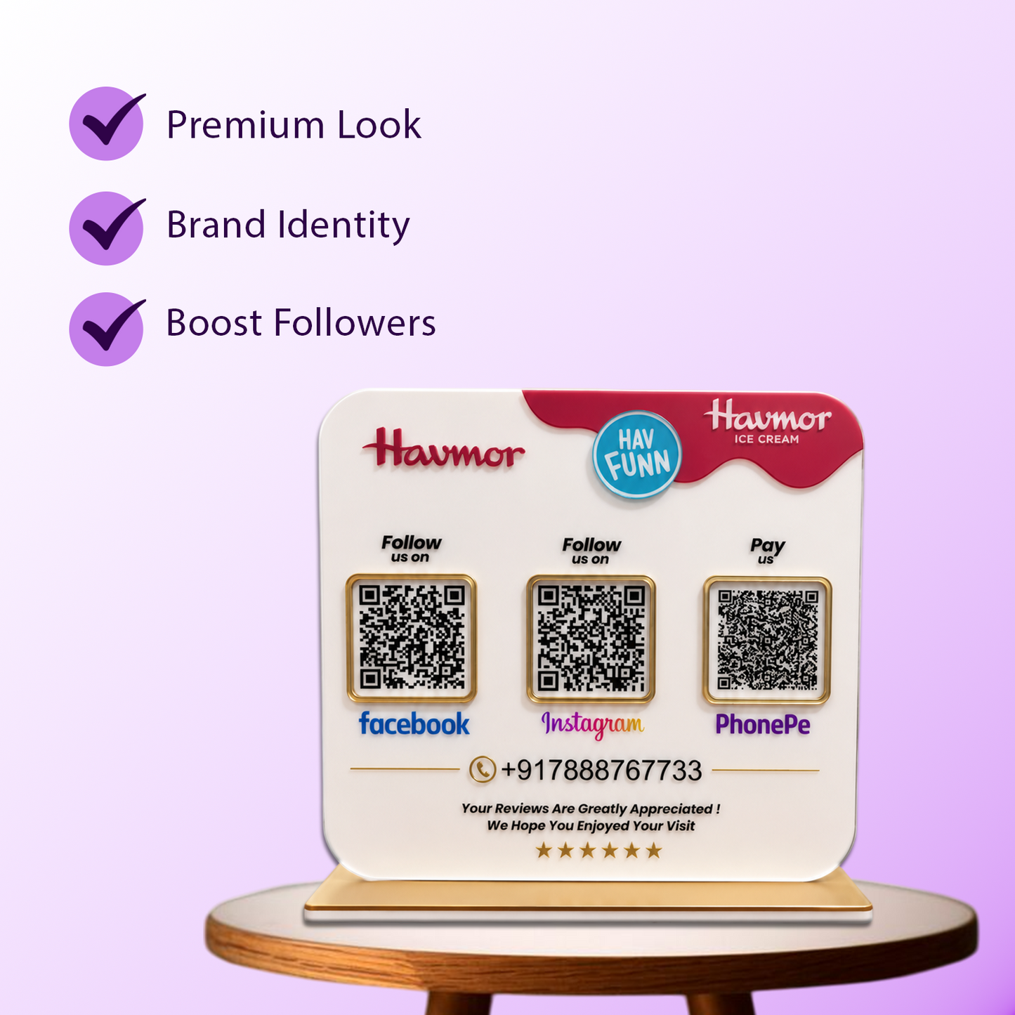 3QR Colured Logo Standee For ICE CREAM Brand