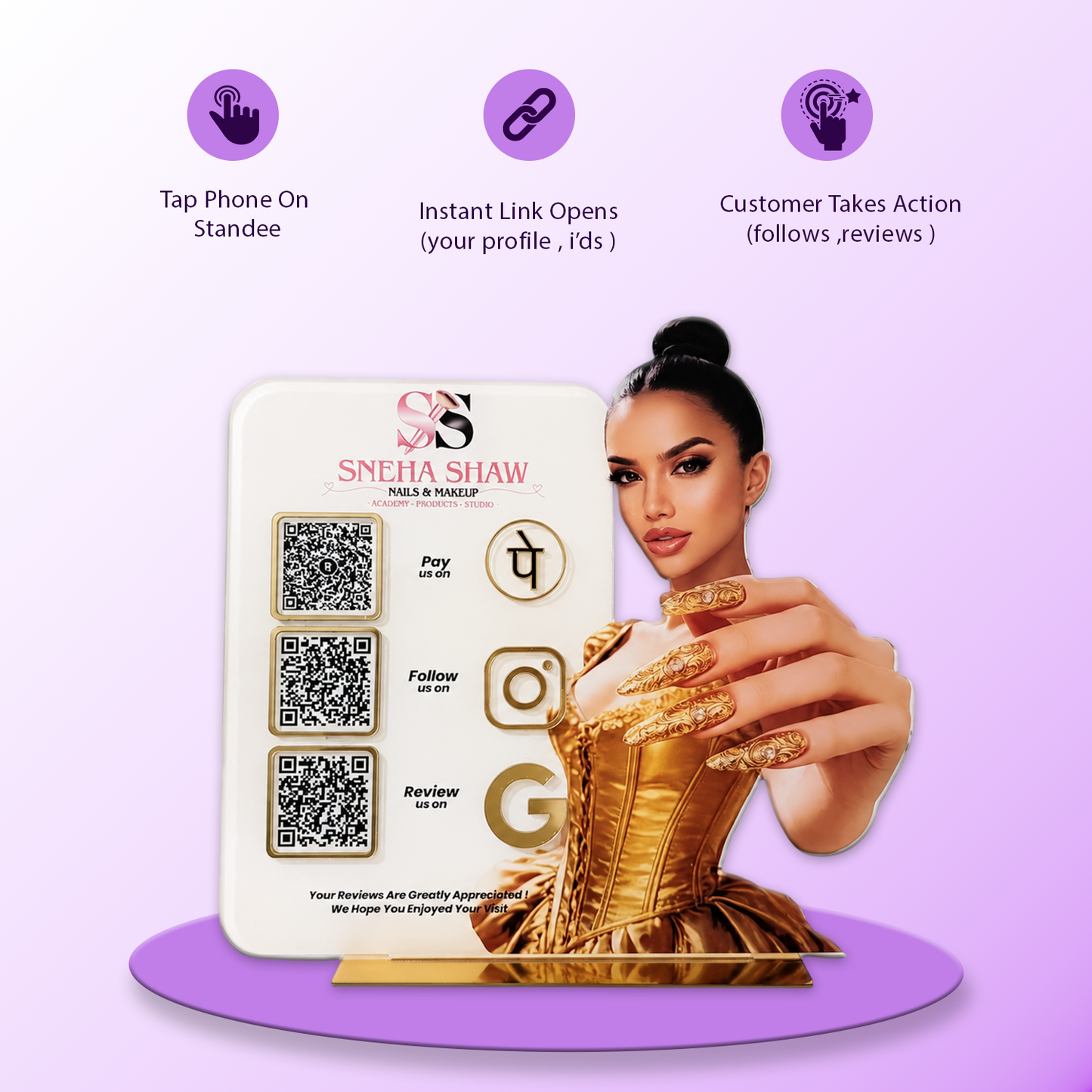 3QR Custom Standee For Nails