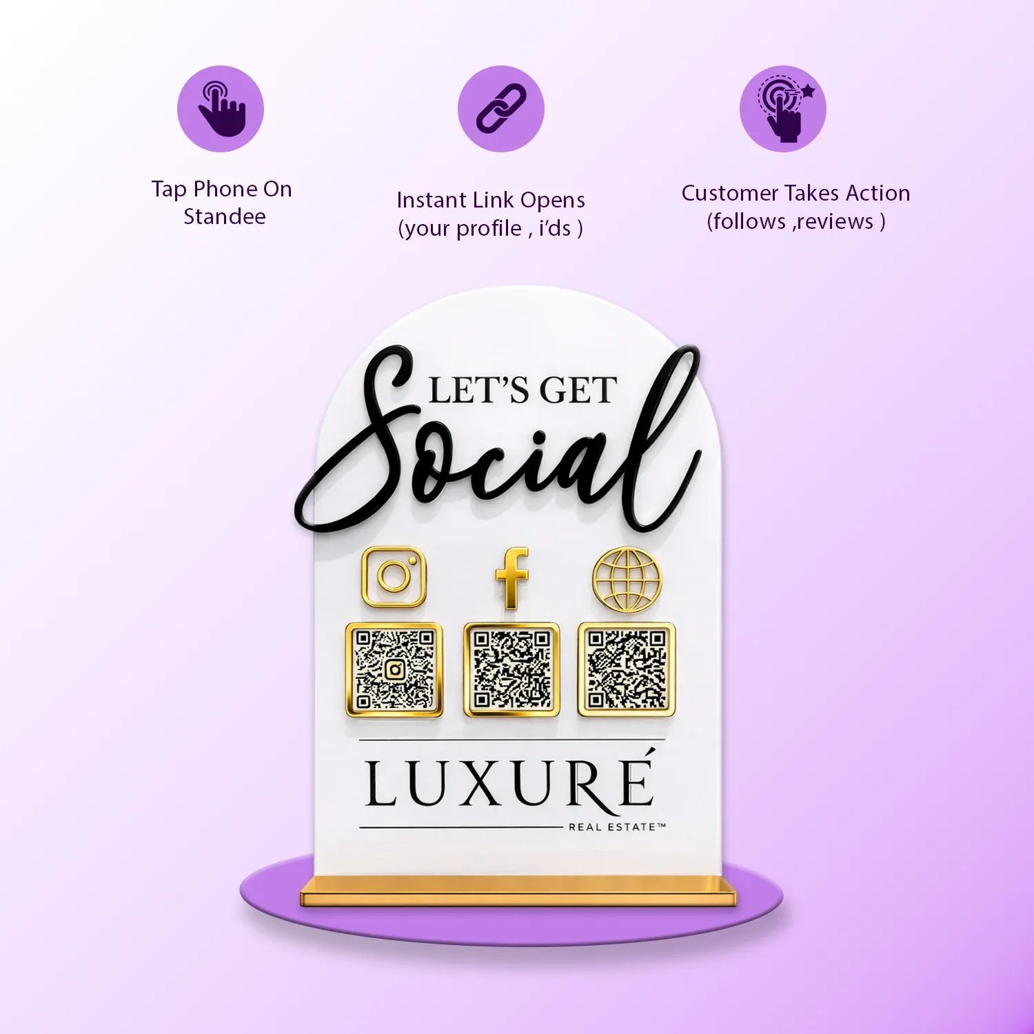 3QR Social Standee - Portrait - Ventex Technology