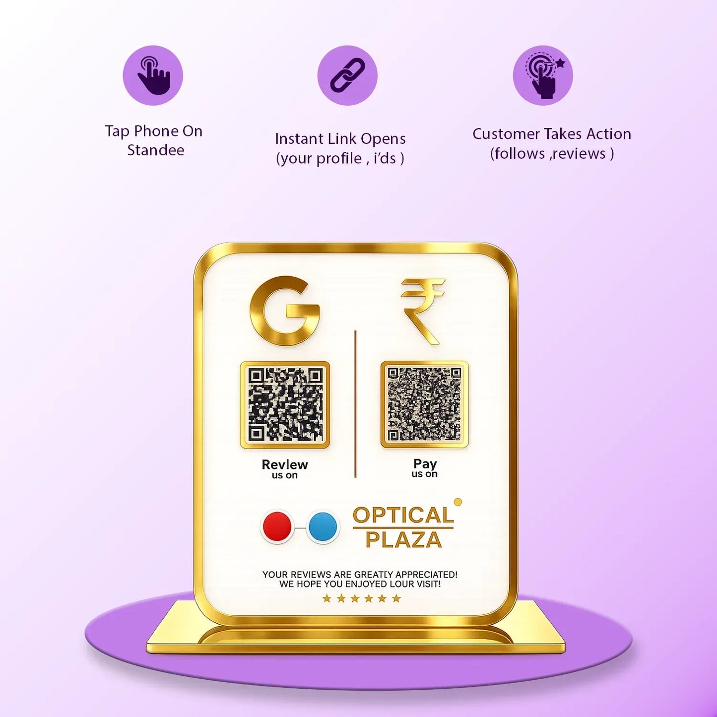 2QR Golden Border Standee - Ventex Technology