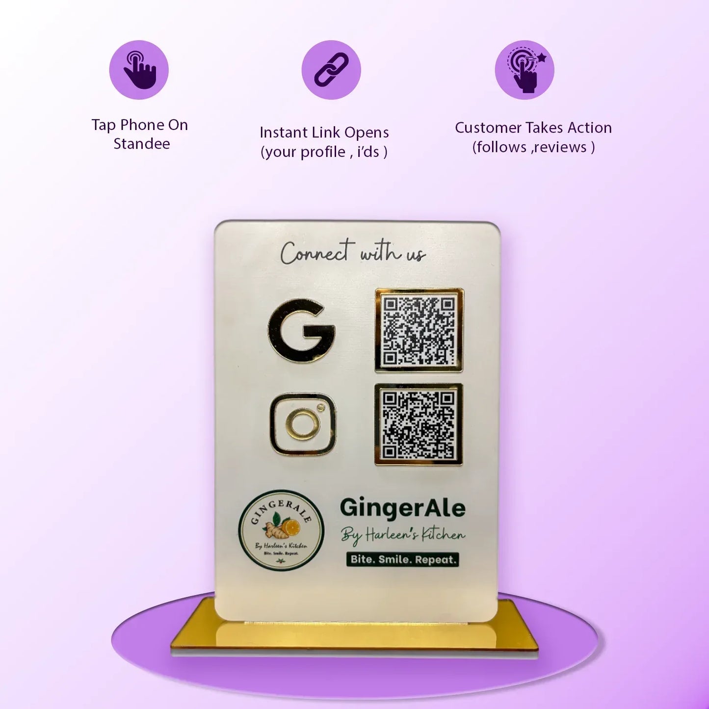 2QR White Standee - Portrait - Ventex Technology