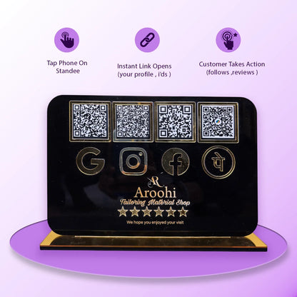 4QR Black Standee - Landescape - Ventex Technology