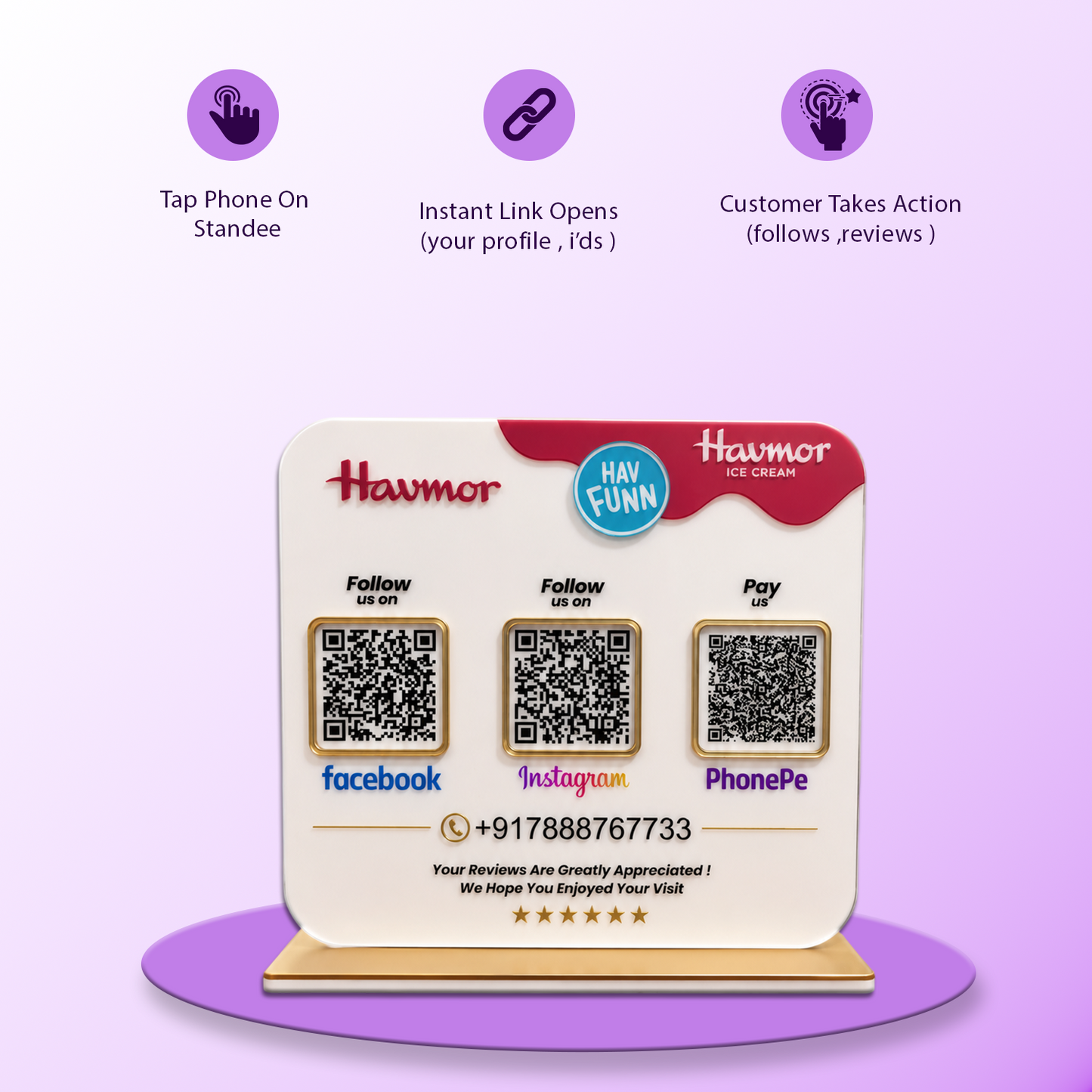 3QR Colured Logo Standee For ICE CREAM Brand