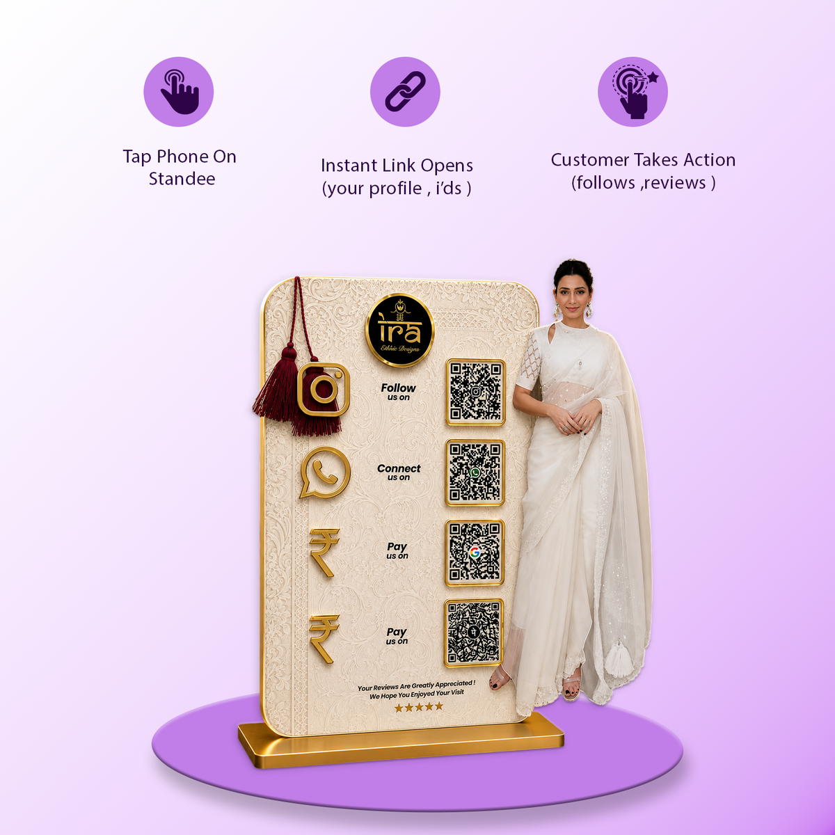4QR Custom Standee - Saree Shop
