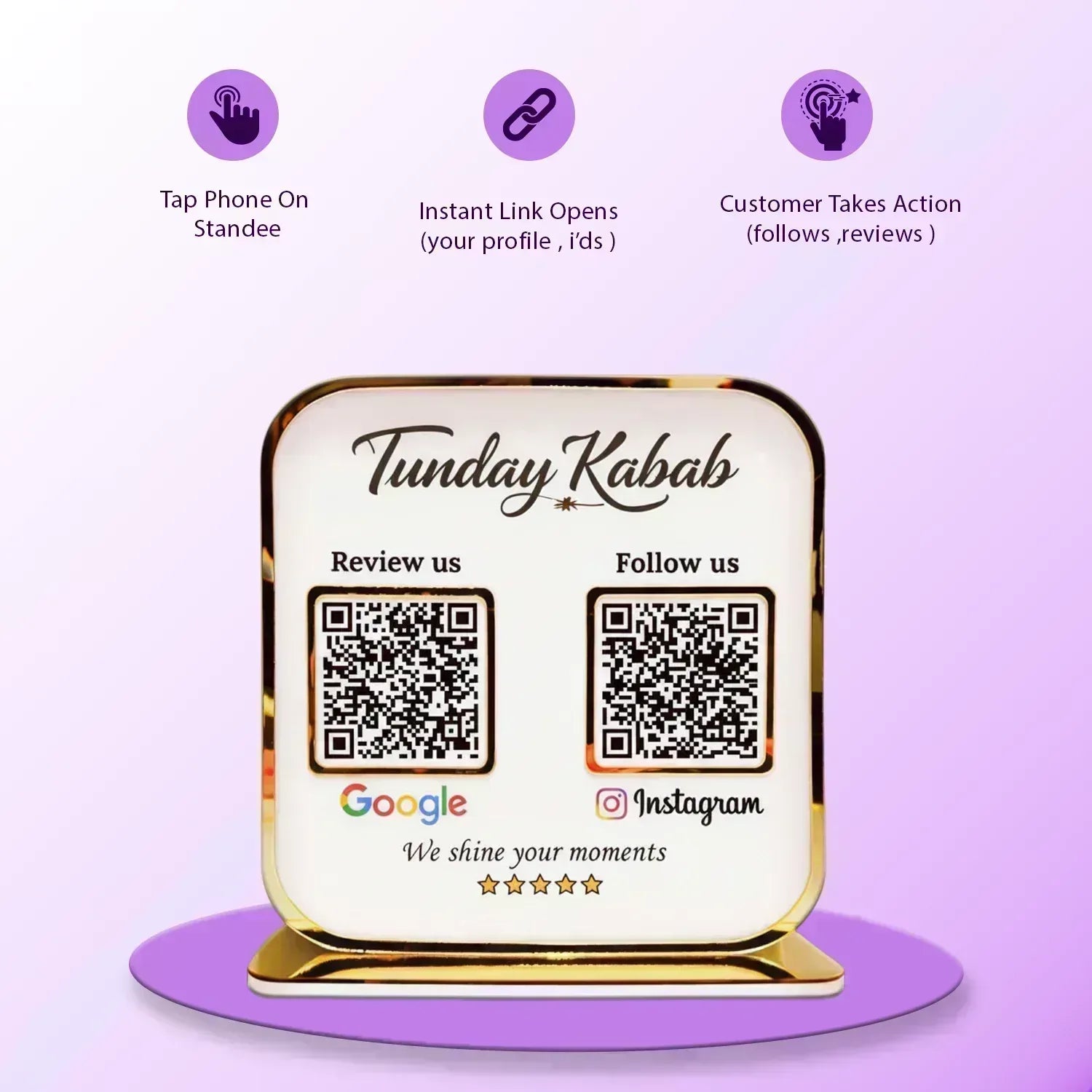 2QR Golden Premium Standee - Ventex Technology
