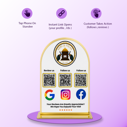 3QR Golden Border Curved Standee