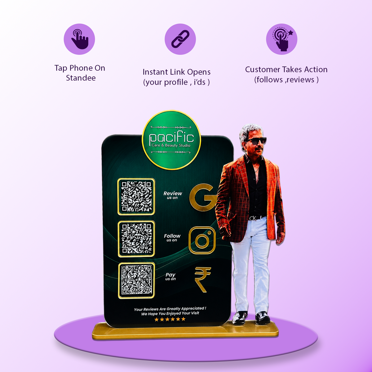3QR Custom Standee - Beauty Studio