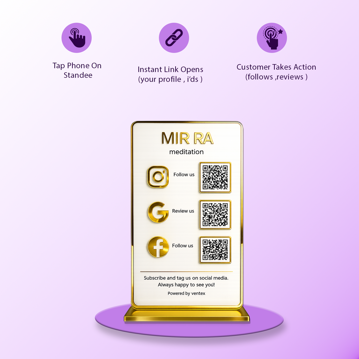 3QR Premium Standee With Golden Border