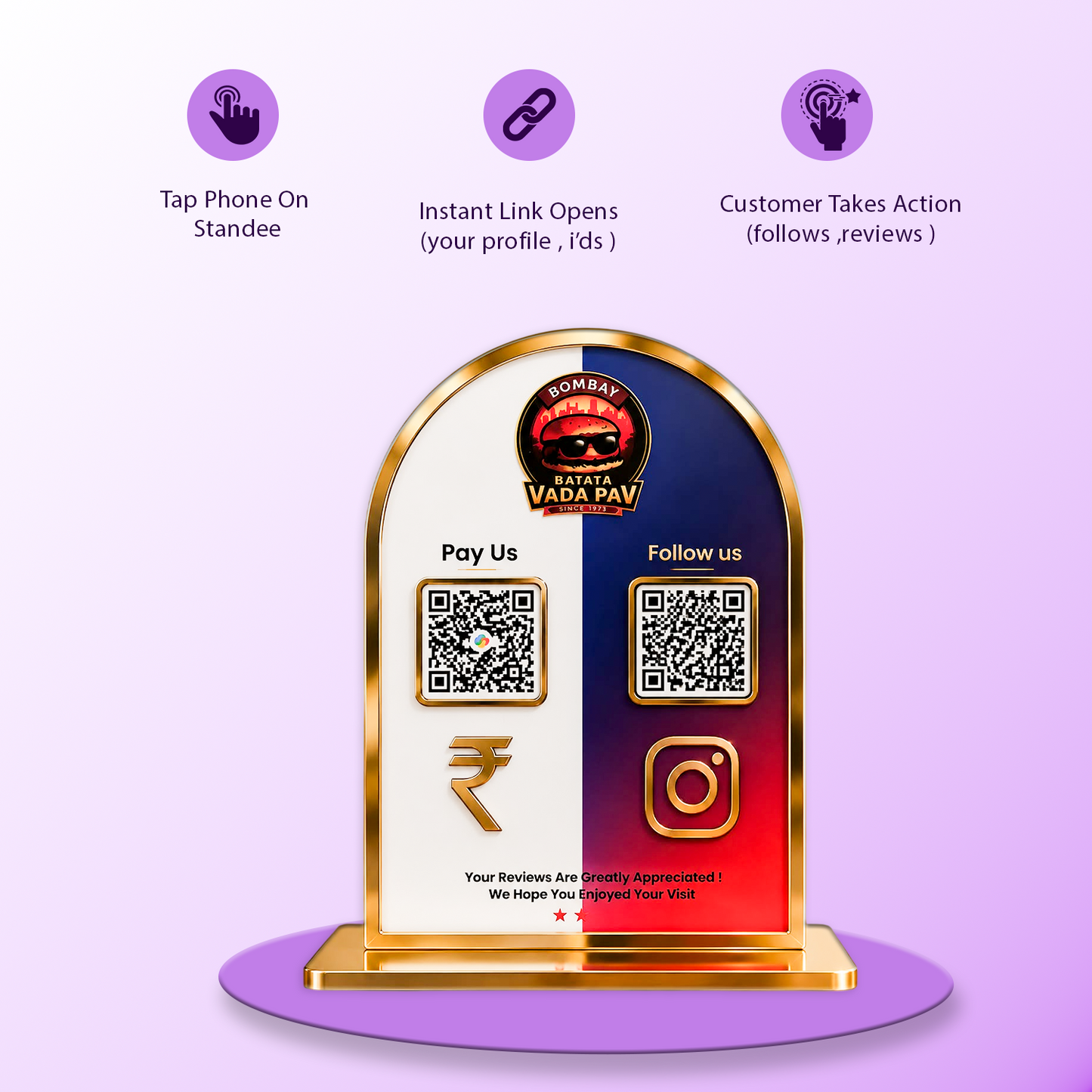 3QR Curved Social Media Edition Standee