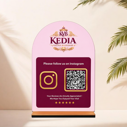 1QR Arched Standee