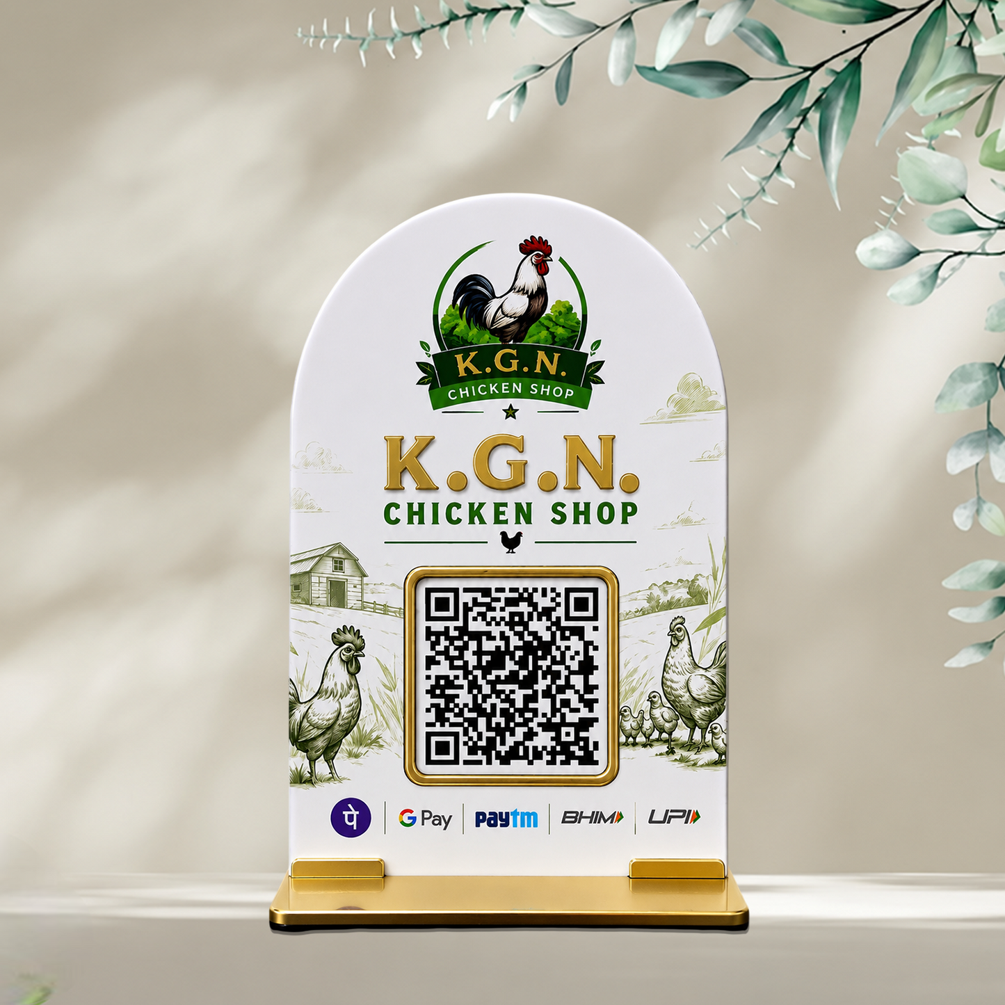 1QR Mini Curved Standee