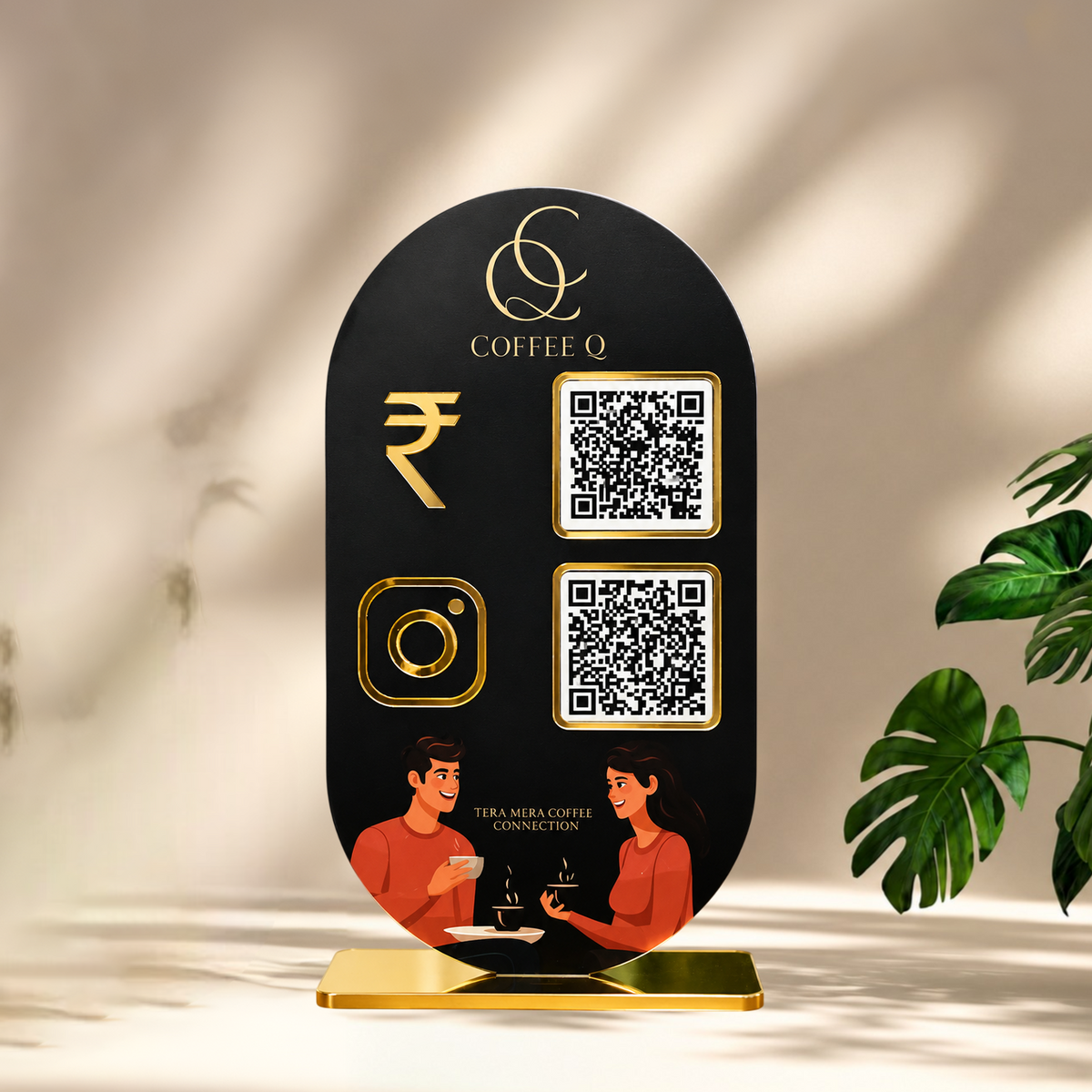 2QR Oval Standee - Coffee Q Edition