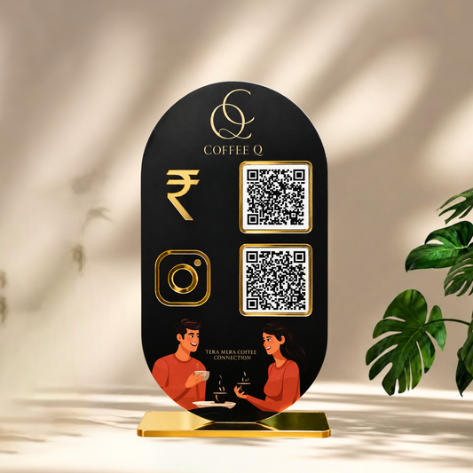 2QR Oval Standee - Coffee Q Edition