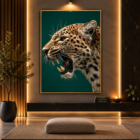 The Leopard’s Gaze Premium Acrylic Wall Art