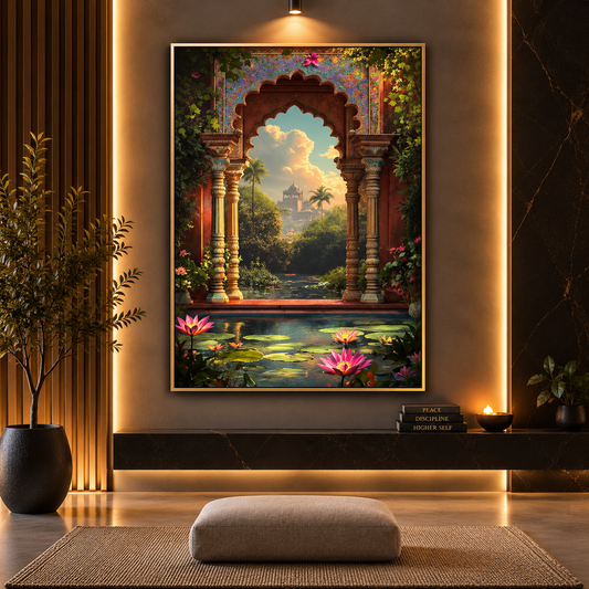 The Lotus Gateway Premium Acrylic Wall Art
