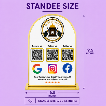 3QR Golden Border Curved Standee