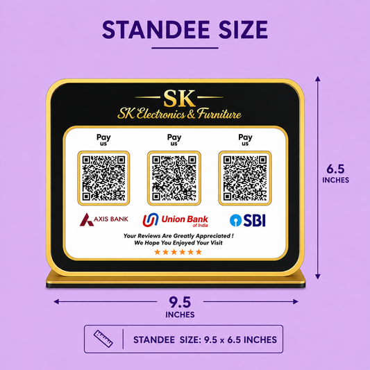3QR Black Gold Standee