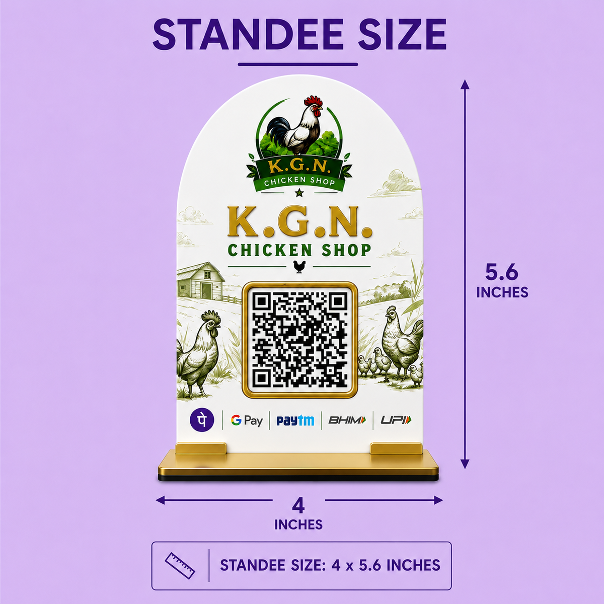 1QR Mini Curved Standee