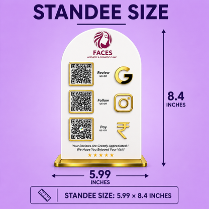 3QR Golden Border Curved Standee