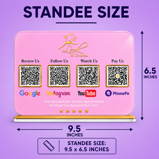 4QR Rose Gold Standee
