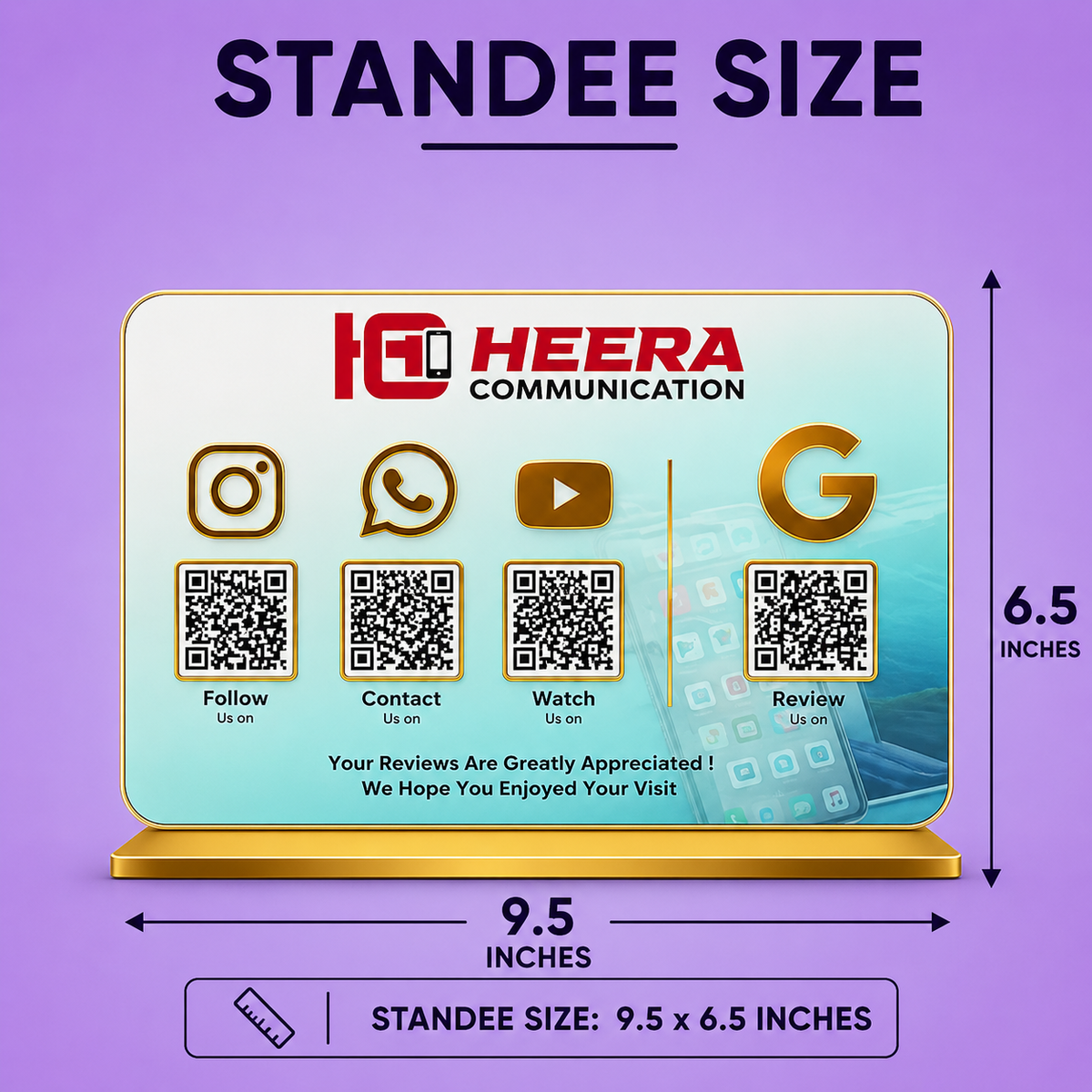 4QR Landscape Printed Standee