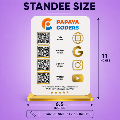 4QR White/Black Standee