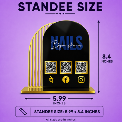 3QR Arch Black Gold Standee