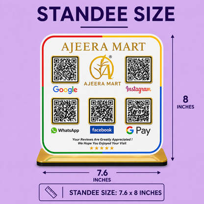 5QR White Standee