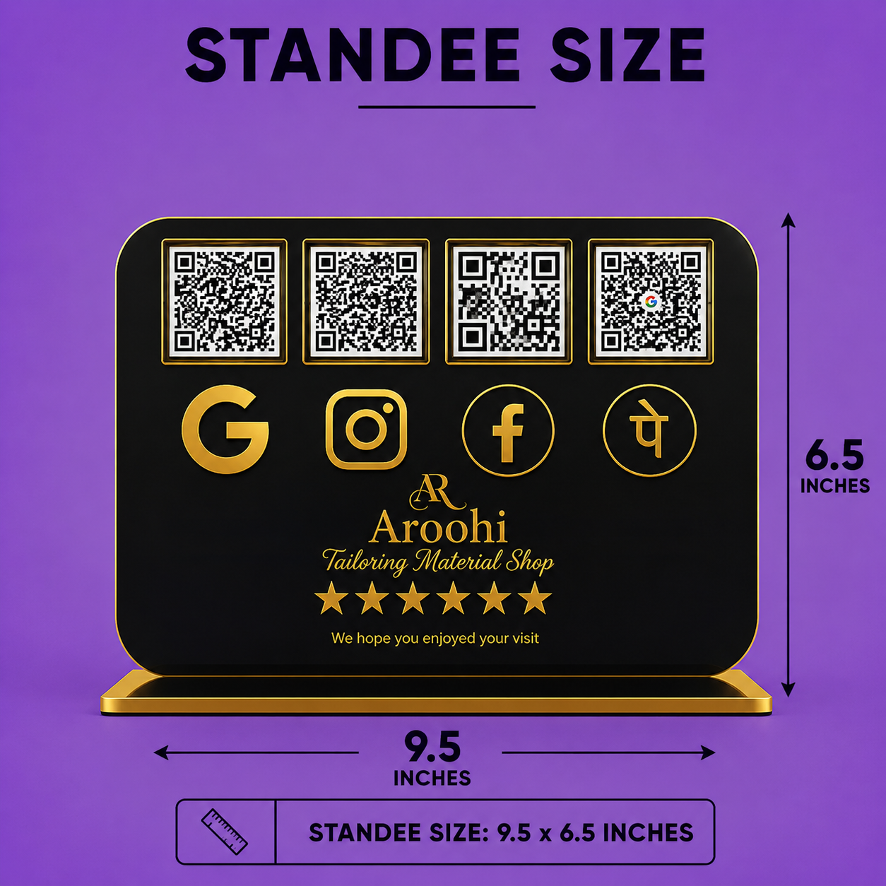 4QR Landscape Standee - Black