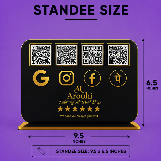 4QR Landscape Standee - Black