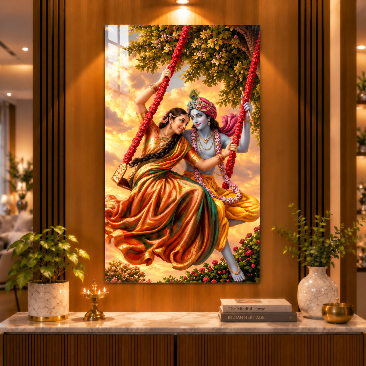 Radha Krishna Jhula Divine Wall Art