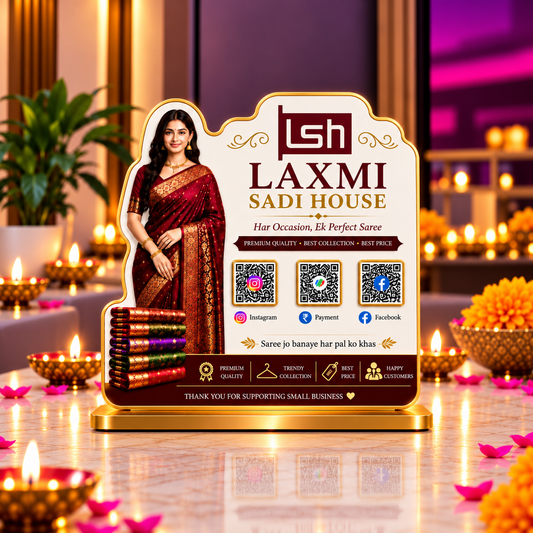 3QR Custom Standee - Saree Shop edition