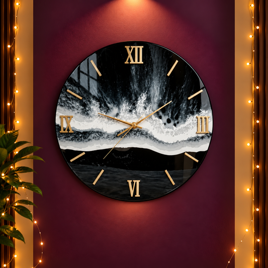 Midnight Wave Premium Wall Clock- UV Printed